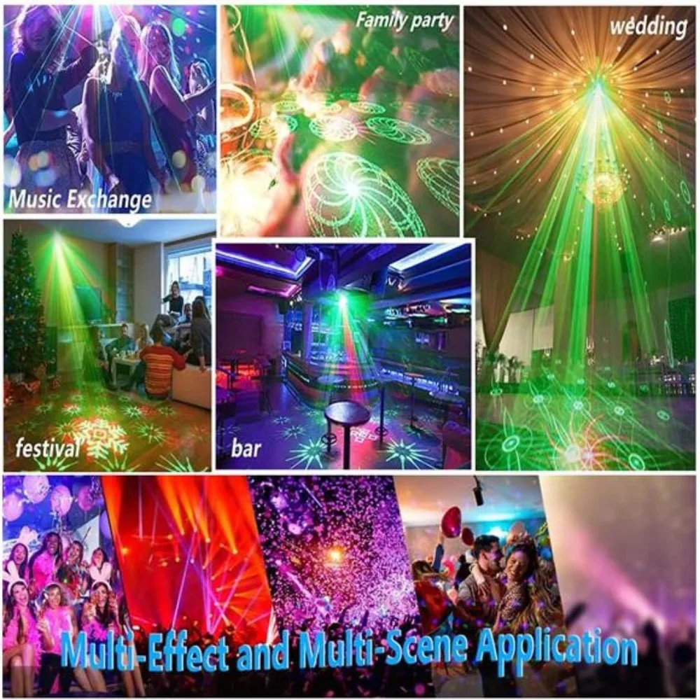 Party Lights Disco Light,RGB LED Laser Lights Dj Lights Projector with Remote